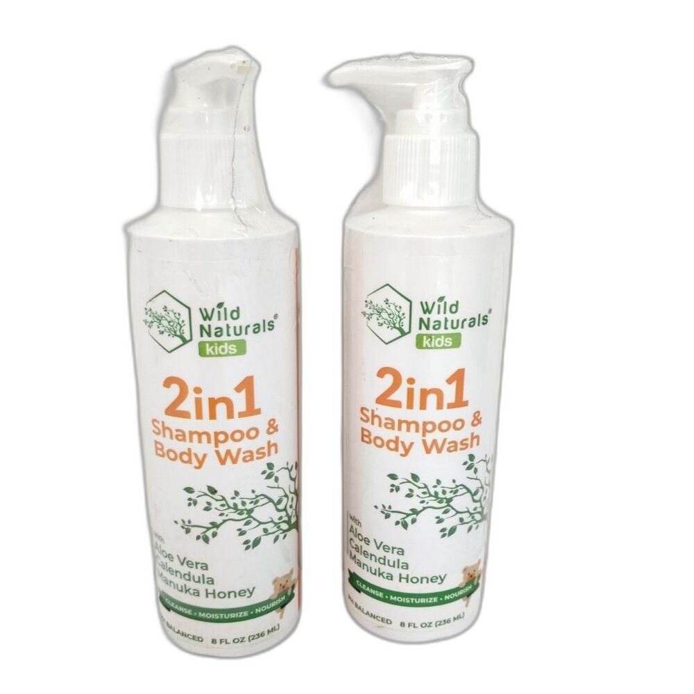 Wild Naturals Kids 2 in 1 Shampoo & Body Wash w/ Aloe Vera Calendula Manuka (2)